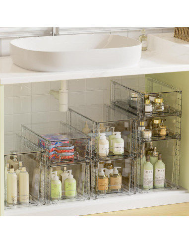 Cajones de Almacenamiento Apilables Vtopmart 3 Piezas Acrílico