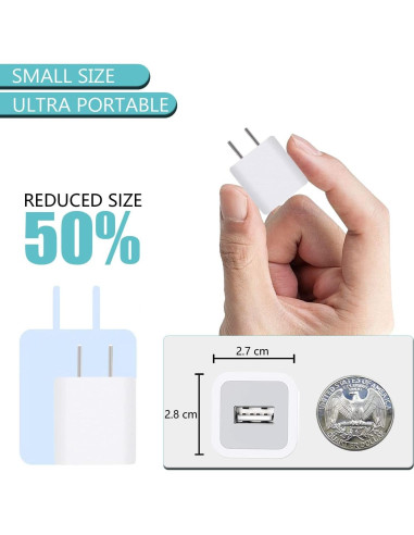 Cargador rápido Quigg con 2 cables Lightning 1m para iPhone