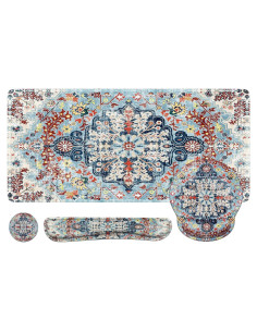 Conjunto de Alfombrillas Ergonómicas iLeadon Boho Azul 4 en 1
