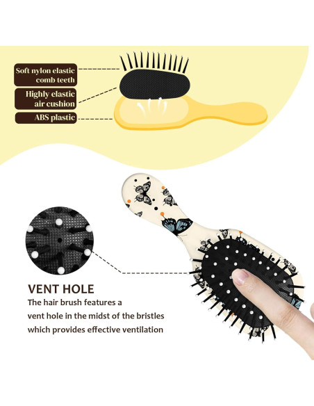 Mini Cepillo Desenredante GABraden 14 cm para Todo Tipo de Cabello Mini Cepillo Desenredante GABraden 14 cm para Todo Tipo de Cabello
