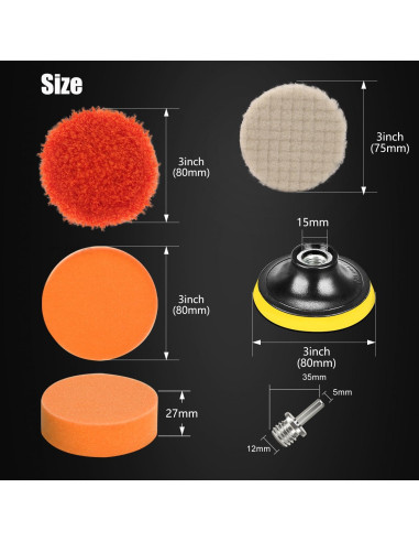 Kit de Pulido ZFE 32 Piezas 3'' (80mm) para Taladro