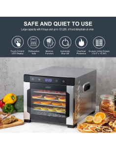 Deshidratador de Alimentos NutriChef 600W 6 Bandejas Acero 2