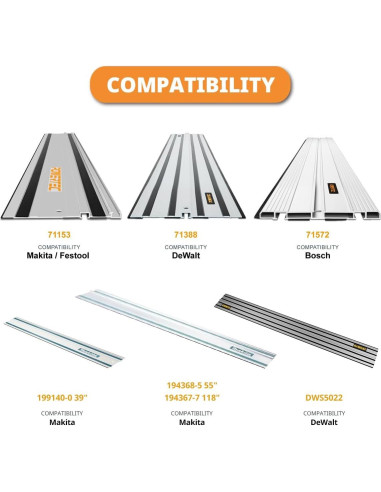 Conjunto de Conectores de Guía de Riel POWERTEC 4 Piezas