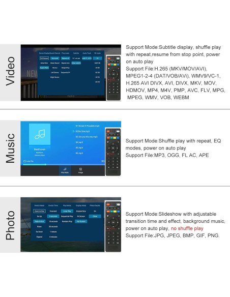 Reproductor Multimedia 4K MYPIN HDMI USB 8TB H.265 Negro Reproductor Multimedia 4K MYPIN HDMI USB 8TB H.265 Negro