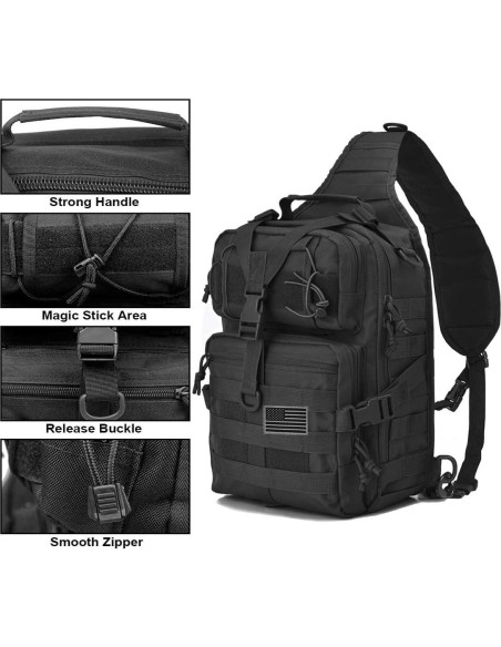 Mochila Táctica Hopopower Sling Bag 20L Nylon Impermeable Mochila Táctica Hopopower Sling Bag 20L Nylon Impermeable