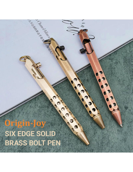 Bolígrafos Tácticos Origin-Joy 2 Pcs Latón Natural y Bronce Bolígrafos Tácticos Origin-Joy 2 Pcs Latón Natural y Bronce