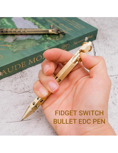 Bolígrafos Tácticos Origin-Joy 2 Pcs Latón Natural y Bronce