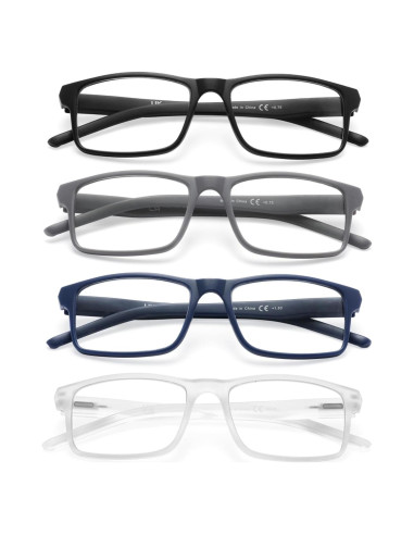 Gafas de Lectura MODFANS 4 Paquetes con Filtro Luz Azul 2.75x