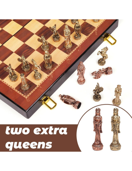 Juego de Ajedrez de Metal XAOHAO Vintage 12,7x25,4cm Juego de Ajedrez de Metal XAOHAO Vintage 12,7x25,4cm
