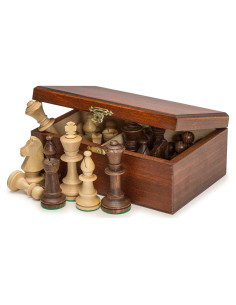 Piezas de Ajedrez Wegiel Hechas a Mano con Caja de Madera