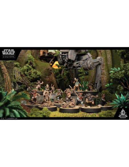 Star Wars Legion Logray & Wicket Expansión Comandante - Miniaturas Star Wars Legion Logray & Wicket Expansión Comandante - Miniaturas