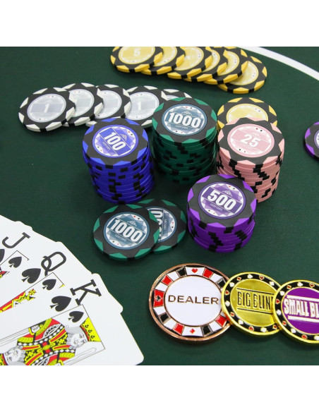 Juego de Póker ORIENGEAR 500 Fichas de Arcilla y Cartas Juego de Póker ORIENGEAR 500 Fichas de Arcilla y Cartas