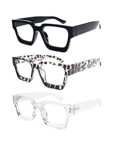 Gafas de Lectura REAVEE 3 Paquete con Bloqueo de Luz Azul