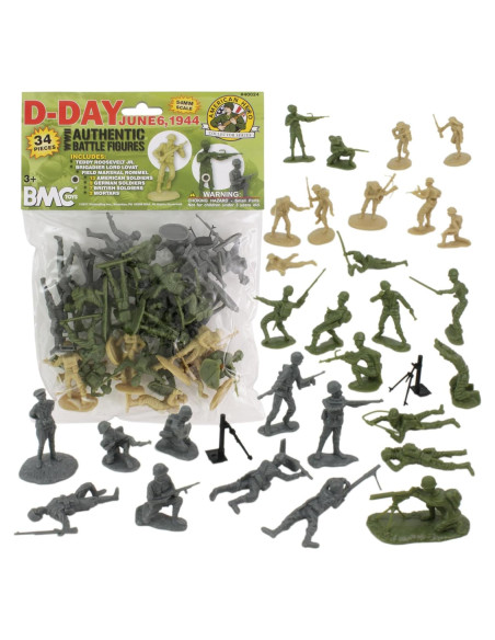 Set de Soldados de Plástico BMC WW2 Día D - 34 Figuras Set de Soldados de Plástico BMC WW2 Día D - 34 Figuras
