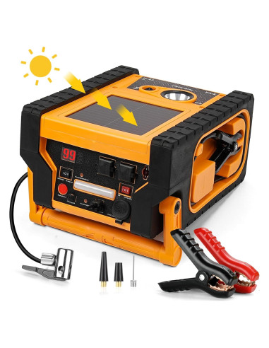 Arrancador de Batería E-Ant 2000A con Compresor y Panel Solar