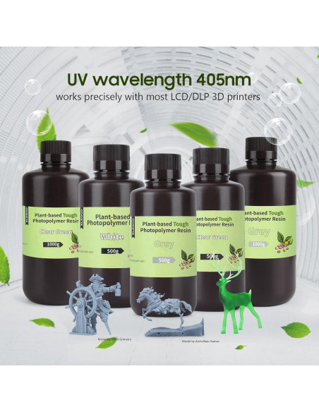 Resina 3D ELEGOO ABS-Like 2000g Verde Claro UV 405nm Resina 3D ELEGOO ABS-Like 2000g Verde Claro UV 405nm