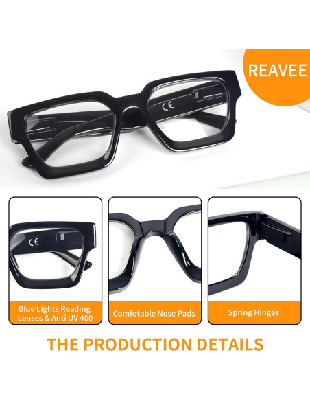 Gafas de Lectura REAVEE 3 Paquete con Bloqueo de Luz Azul Gafas de Lectura REAVEE 3 Paquete con Bloqueo de Luz Azul