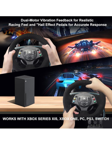 Volante de Juego DOYO 1080 con Pedales y Cambiador para PC/PS4/Xbox