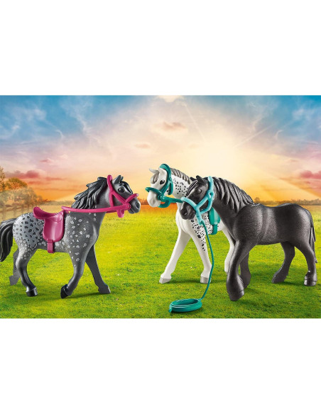 Trío de Caballos PLAYMOBIL Knabstrupper Frisón Andaluz Trío de Caballos PLAYMOBIL Knabstrupper Frisón Andaluz