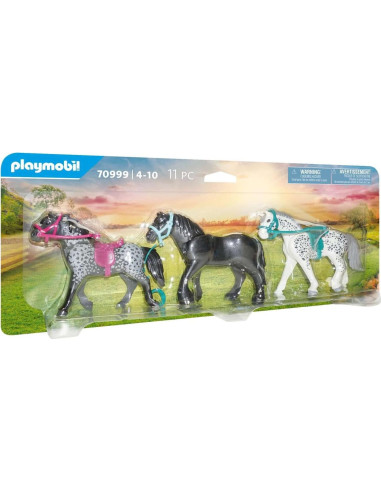 Trío de Caballos PLAYMOBIL Knabstrupper Frisón Andaluz