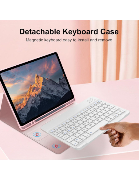 Funda Teclado Samsung Galaxy Tab A9 Plus 11" Rosa 2023 Funda Teclado Samsung Galaxy Tab A9 Plus 11" Rosa 2023