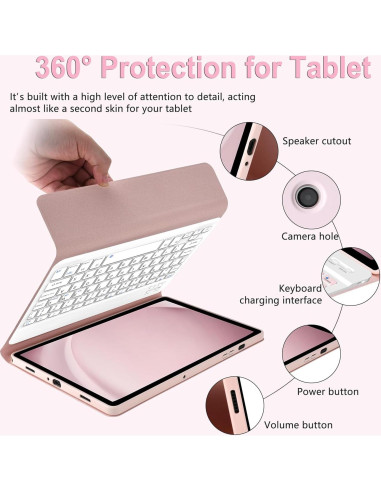 Funda Teclado Samsung Galaxy Tab A9 Plus 11" Rosa 2023