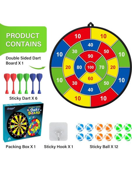 Tablero de Dardos Grande MINIFUN Doble Cara 73.66 cm Tablero de Dardos Grande MINIFUN Doble Cara 73.66 cm