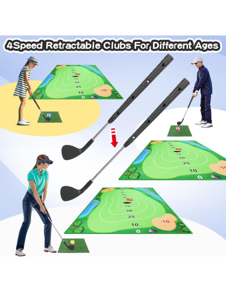 Juego de Tapete de Golf BananMelonBM 180x150 cm con 2 Palos Juego de Tapete de Golf BananMelonBM 180x150 cm con 2 Palos