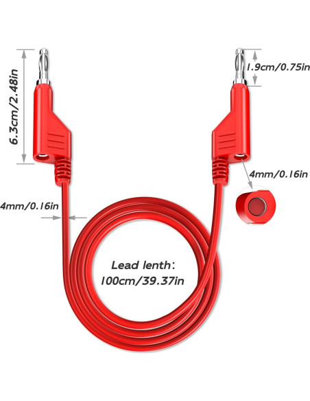 Cables de Prueba Goupchn 1m Banana Apilables 8PCS 1000V 15A Cables de Prueba Goupchn 1m Banana Apilables 8PCS 1000V 15A