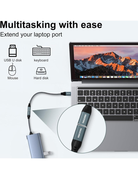 Cable de Extensión USB C 1.0M Jinglong 10Gbps 100W Gris Cable de Extensión USB C 1.0M Jinglong 10Gbps 100W Gris