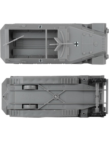 BMC Hanomag Halftrack WW2 + 4 Soldados Plástico Gris