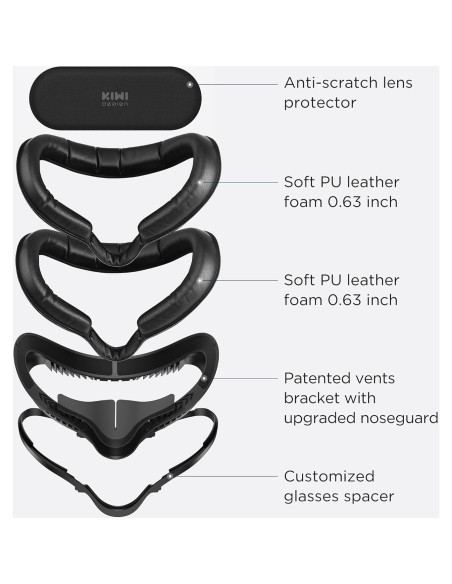 Almohadilla Facial KIWI design para Quest 2 con Espaciador Almohadilla Facial KIWI design para Quest 2 con Espaciador