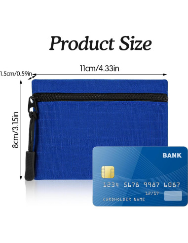 Mini Monedero de Lona Andibro Azul 11x8cm a Prueba de Agua