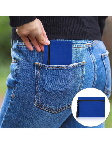 Mini Monedero de Lona Andibro Azul 11x8cm a Prueba de Agua