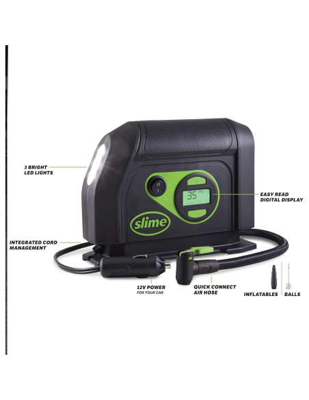 Inflador de Neumáticos Slime 40051 Digital 12V con Luz LED Inflador de Neumáticos Slime 40051 Digital 12V con Luz LED
