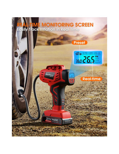 Inflador de Neumáticos KeenPower C219 21V Inalámbrico 160 PSI