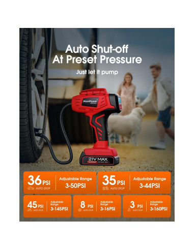 Inflador de Neumáticos KeenPower C219 21V Inalámbrico 160 PSI