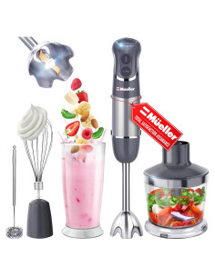 Batidora de Inmersión Mueller 800W 4-en-1 con Accesorios