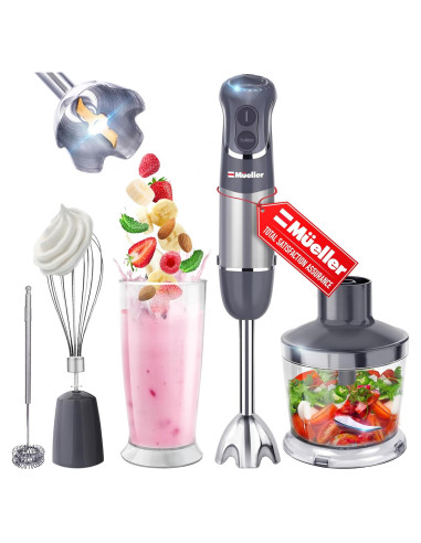 Batidora de Inmersión Mueller 800W 4-en-1 con Accesorios