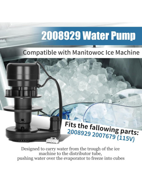 Bomba de Agua Harsire 2008929 para Máquina de Hielo 115V Bomba de Agua Harsire 2008929 para Máquina de Hielo 115V