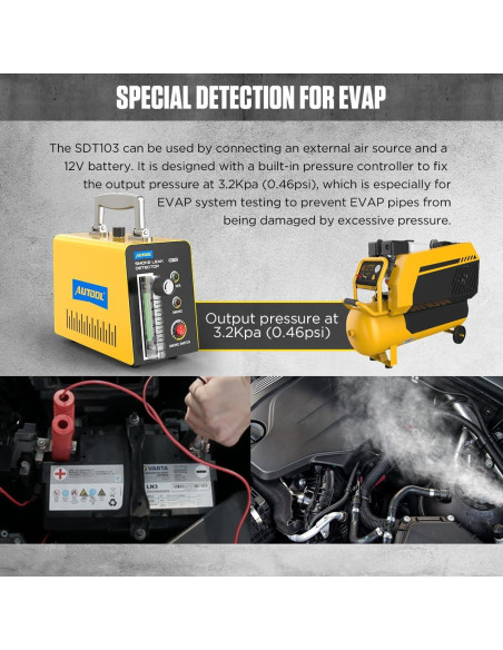 Detector de Fugas de Humo AUTOOL SDT103 12V para Vehículos Detector de Fugas de Humo AUTOOL SDT103 12V para Vehículos