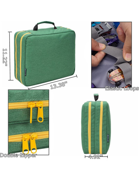 Estuche KISLANE para 96 Coches de Juguete Verde Estuche KISLANE para 96 Coches de Juguete Verde
