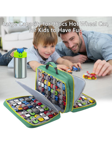 Estuche KISLANE para 96 Coches de Juguete Verde