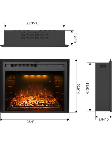 Chimenea Eléctrica Dreamflame 22" con Control Remoto