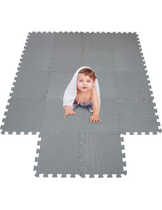 Alfombra de Juego meiqicool 18 Piezas EVA Gris 172x87cm 2