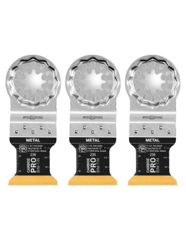 Hoja de sierra oscilante Fein StarLock E-Cut Carbide Pro - 3 unidades