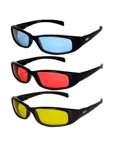 3 Pares de Gafas de Motocicleta MF Eyewear UV400 Irrompibles