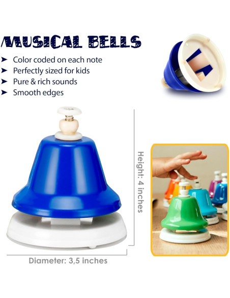 Campanas Musicales MiniArtis para Niños | Set de 8 Notas Campanas Musicales MiniArtis para Niños | Set de 8 Notas