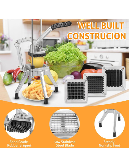 Picador de Verduras WICHEMI Comercial con 3 Cuchillas Picador de Verduras WICHEMI Comercial con 3 Cuchillas