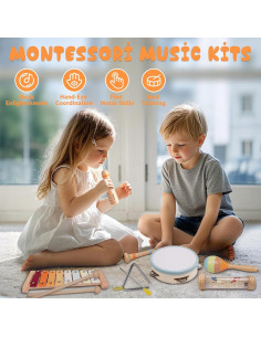 Conjunto de Instrumentos Musicales MTTIERY 8 Piezas para Niños 2